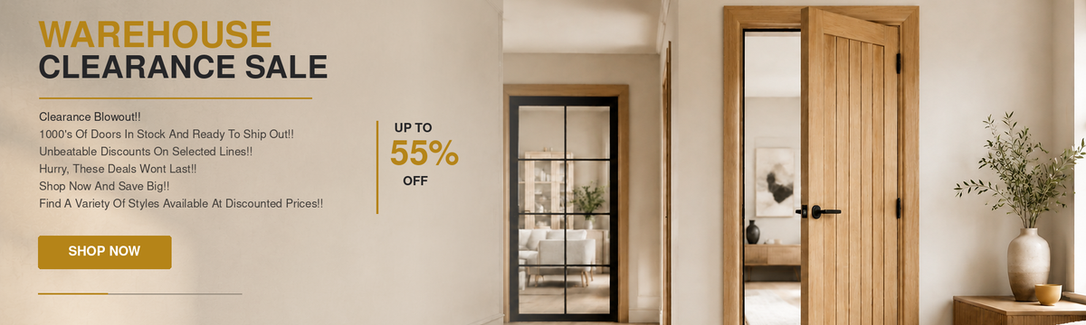 Warehouse clearance sale: up to 55% off end-of-range doors, shop now