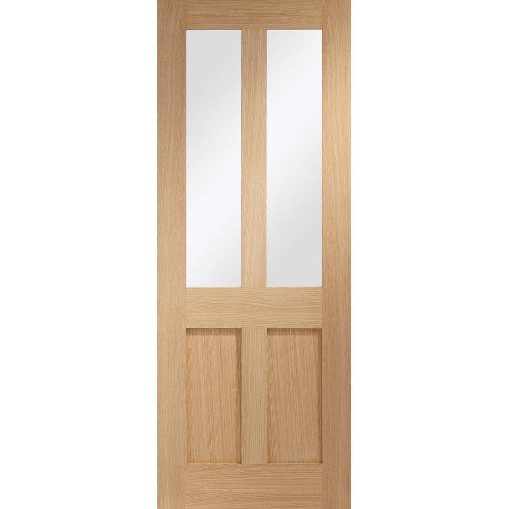 Doors2Floors D2F Malton Oak Unfinished Internal Door With Clear Glass D2FMALCL