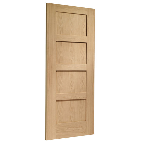 Doors2Floors Oak Shaker 4P Unfinished Internal Oak Fire Door INTOSHA4P-FD