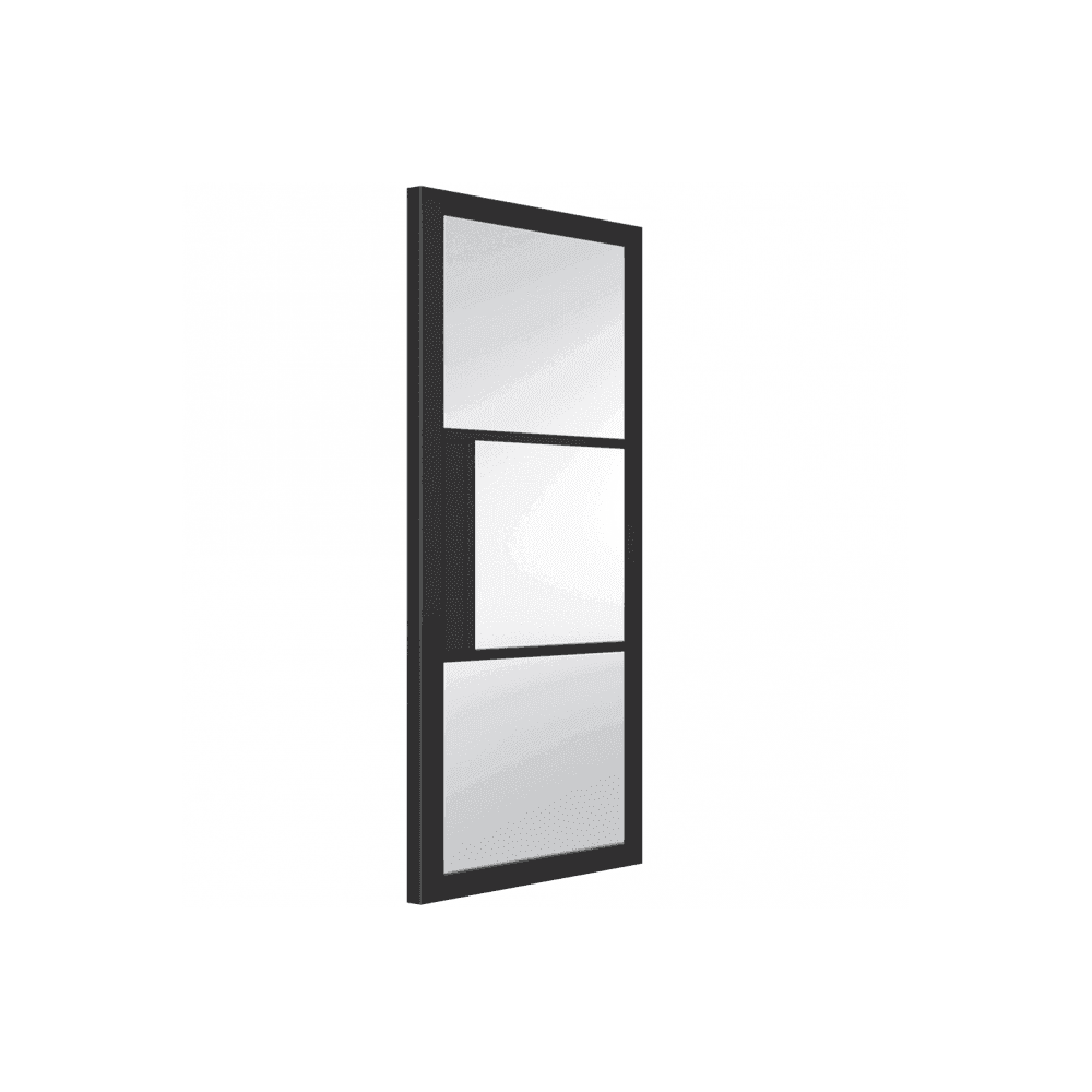 D2F BLACK Bergen Black Door with Clear Glass 3L BERGCLR