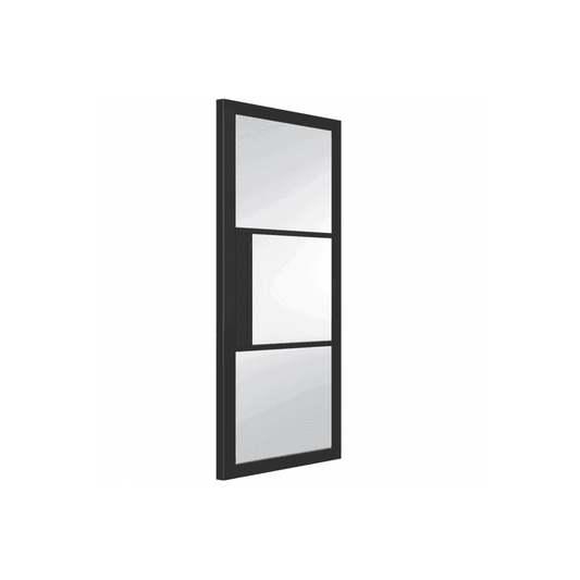 D2F BLACK Bergen Black Door with Clear Glass 3L BERGCLR