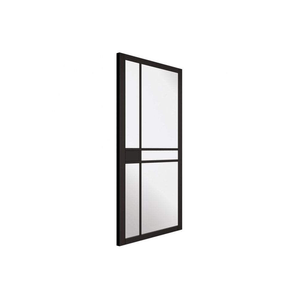 D2F BLACK Melrose Glazed Internal Primed Black Door MELOFF