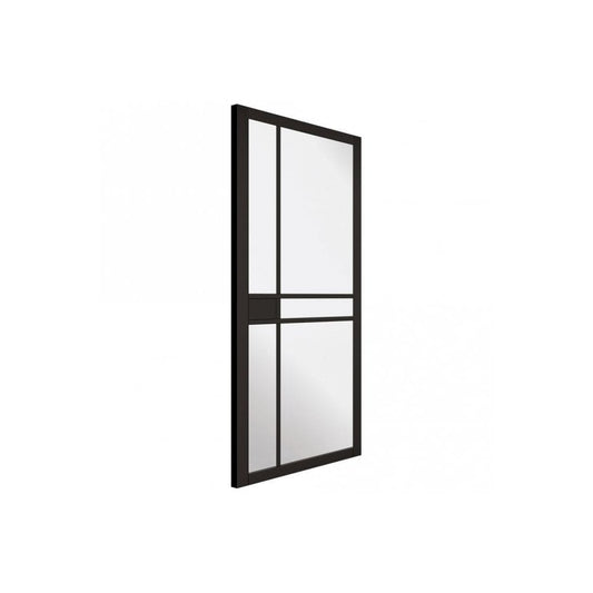 D2F BLACK Melrose Glazed Internal Primed Black Door MELOFF