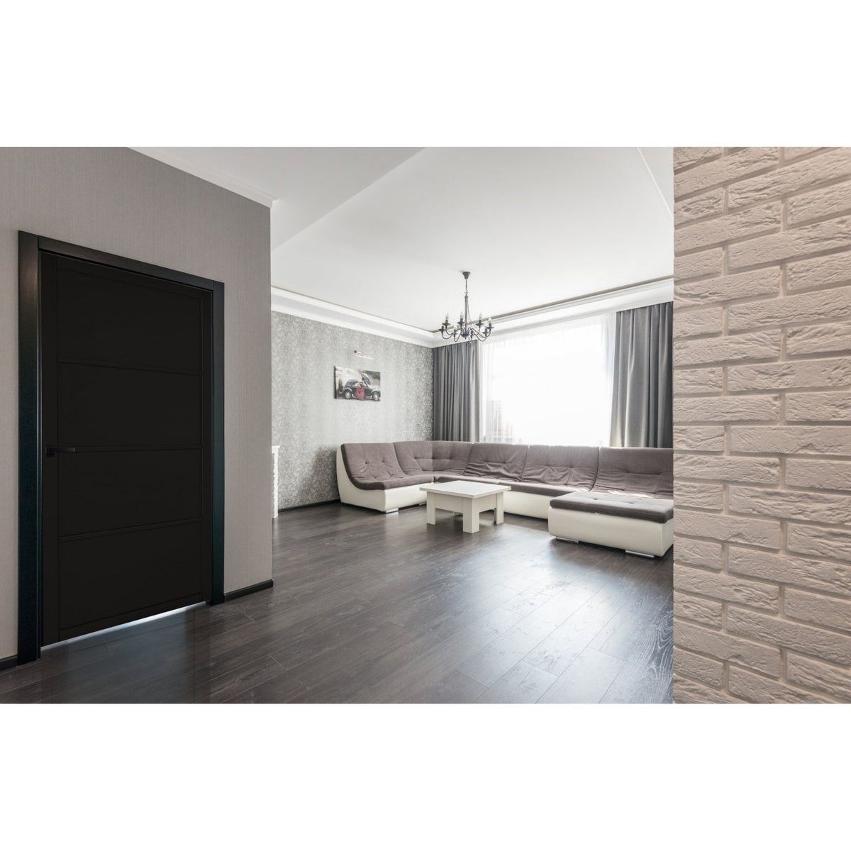 D2F BLACK Noho Black Primed Internal Door NOHO4P