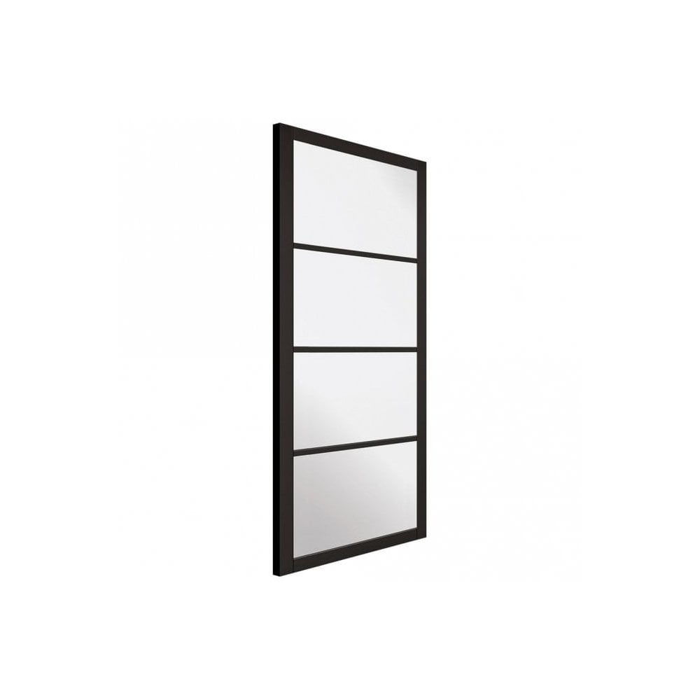 D2F BLACK Noho Black Primed Internal Door with Clear Glass NOHO4L