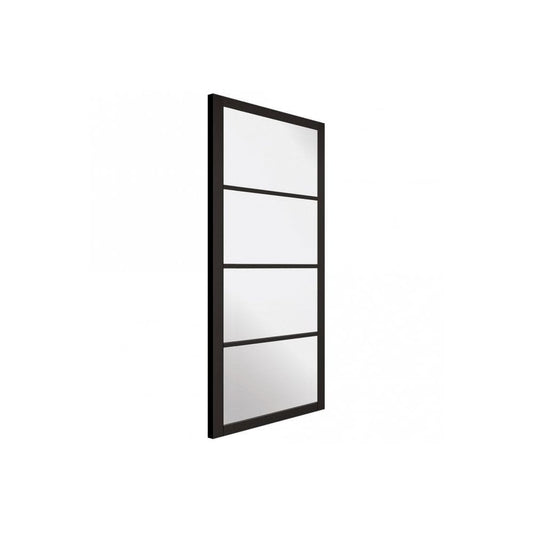 D2F BLACK Noho Black Primed Internal Door with Clear Glass NOHO4L