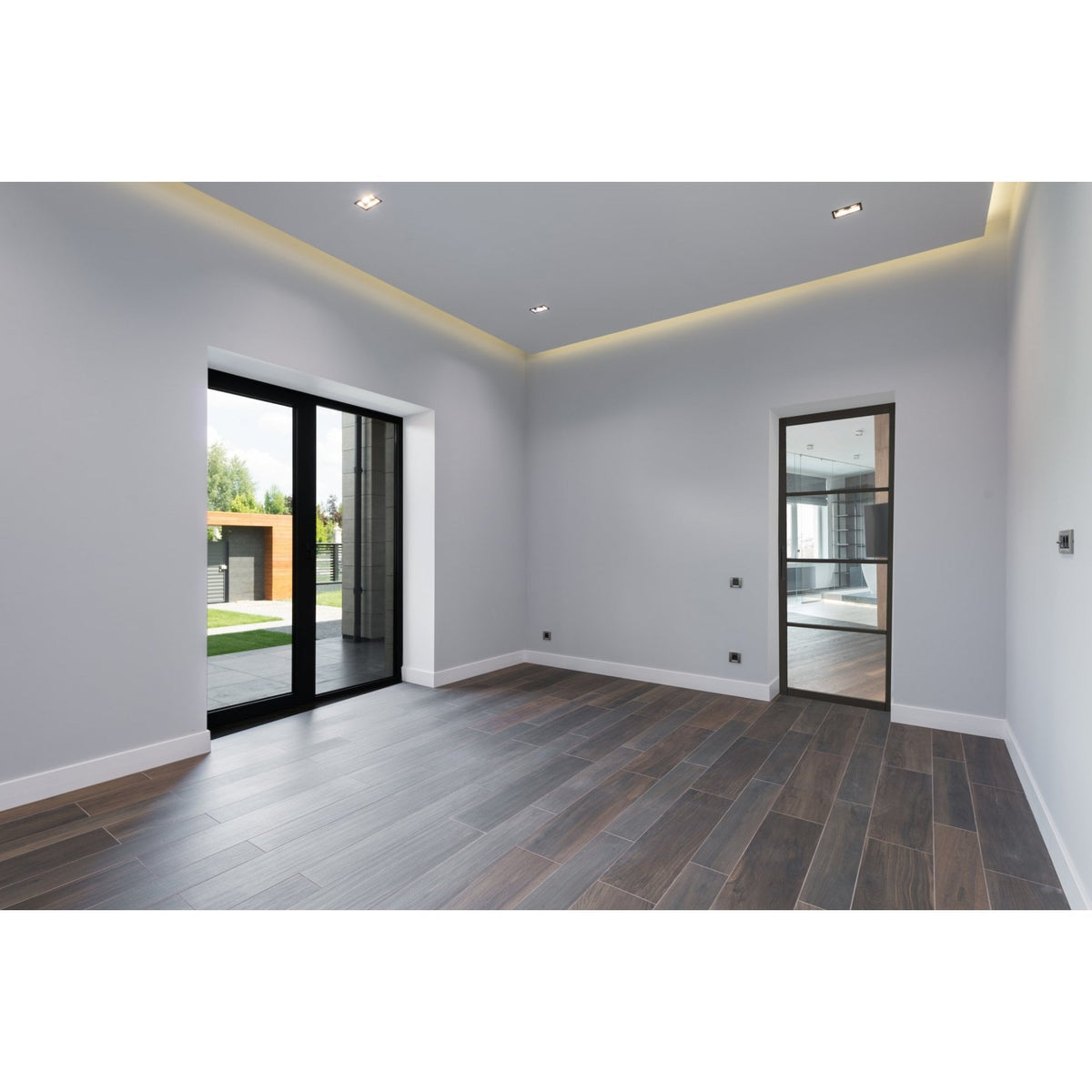 D2F BLACK Noho Black Primed Internal Door with Clear Glass NOHO4L