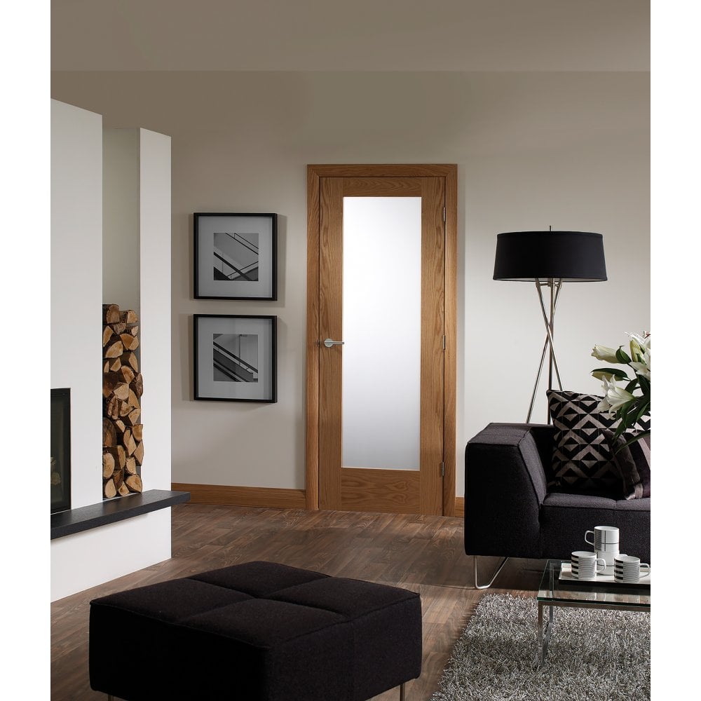 Doors2Floors D2F Pattern 10 Unfinished Internal Oak Door With Obscure Glass D2FP10OAKOG