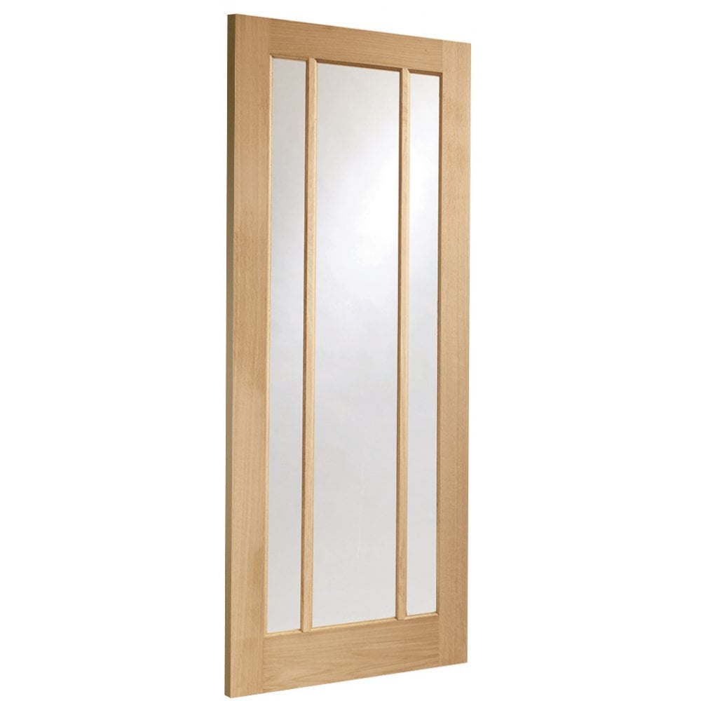 Doors2Floors D2F Ripon Unfinished Internal Oak Door With Clear Glass D2FRIPONUFCG