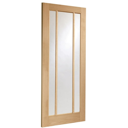 Doors2Floors D2F Ripon Unfinished Internal Oak Door With Clear Glass D2FRIPONUFCG