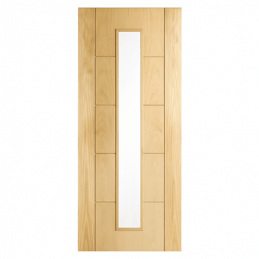 Doors2Floors D2F Rockingham Unfinished Internal Oak Door With Clear Glass D2FROCKUFCG