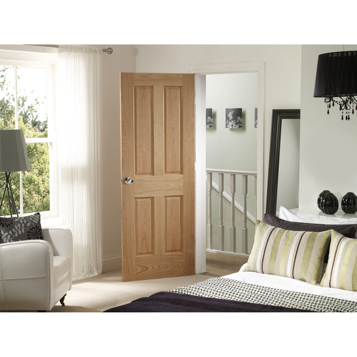 Doors2Floors Victorian 4 Panel Oak Internal Door INTOVIC